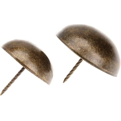 2pcs 6cm/5cm Screw Thread Upholstery Nail Iron Vintage Antique Bronze Brass Decor Tack Stud Fasten Sofa basket Crafts hardware