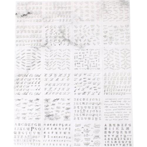 24Pcs Gold Foil Metallic Power Letters Wishes Words Sticker Kit Resin Decor AXYD