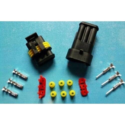 3P waterproof automotive Wire Connector Plug 3 Pins Electrical Car Motorcycle HID plug 3P PA66