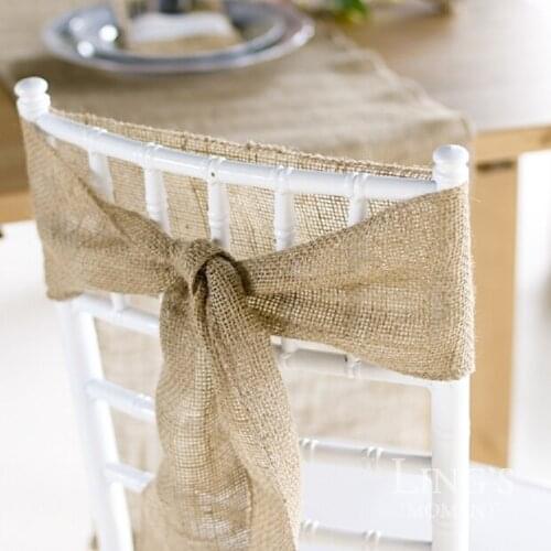 300 x 15cm DIY Vintage Hessian Jute Burlap Roll for Wedding Party Chair Bands Banquet Home Decoration