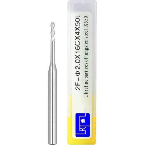 5PCS HRC55 1 1.5 2 2.5mm*4D*50L 2flutes Tungsten Carbide deep End Mill for Aluminium radius Milling Cutters