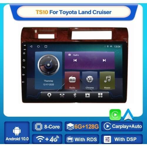 6G 128G Android 10 Car Radio Player For Toyota Land Cruiser LC 70 Series 2007-2020 GPS Stereo DSP Carplay Android Auto 9" No DVD