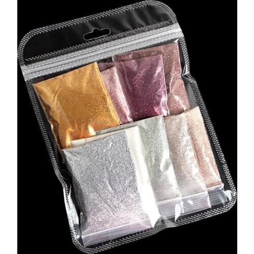 9 Colors Sparkly Nail Glitter Powder Sequins Gold Silver Fine Glitter Dust Chrome Pigment Powder Nail Art Decorations Manicure