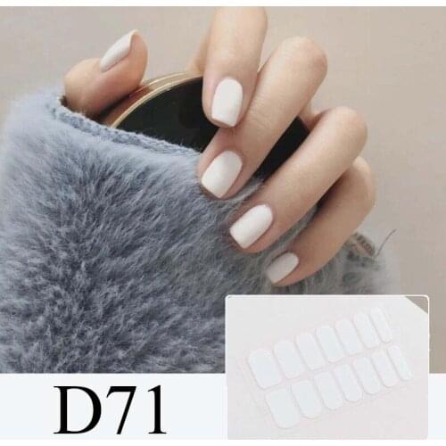 Nail Art Sticker Wraps Double Ended Adhesive Pure Solid Color Full Cover Strips DIY Fashion Stickers Manicure D71