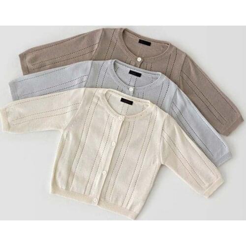 Baby Boy Girl Jacket Summer New Cotton Long Sleeve Sun Protection Coat Tollder Kid Cardigan Breathable Thin Clothes