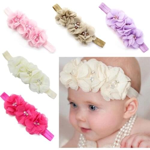 Baby Headband Chiffon Newborn Toddler Girl Elastic Headband Flower Photography Headbands Повязка На Голову Детям Головн Убор