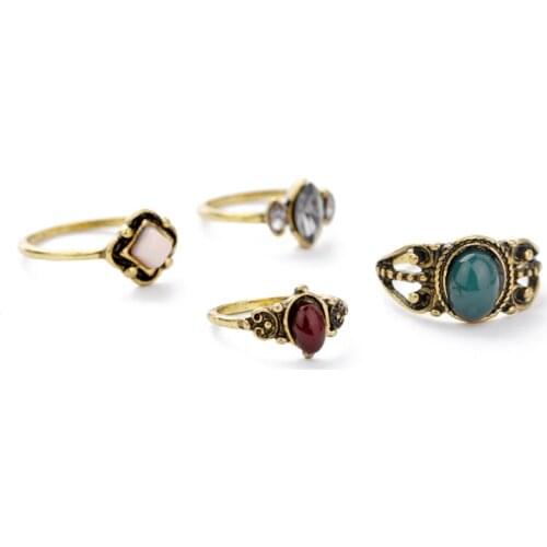 ECHSUN 2020 popular uxury vintage ring parure bijoux biżuteria damska women accessories aliança de namoro set anillos