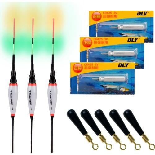 1 Pcs Electric LED Fishing Floats Night Light Luminous Bobbers With Battery Seat Electrons Buoyancy Lake Carp Fishing Float