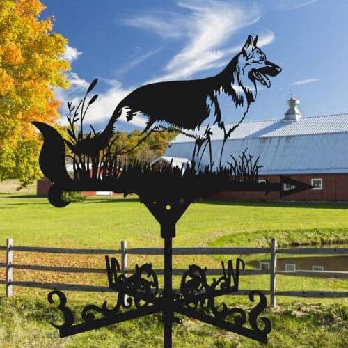 European Retro Roof Vane Flying Dog Metal Weather Vane For Farm Outdoor Garden Roof Decoration Accessories