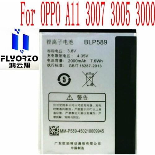 100% Brand new High Quality 2000mAh BLP589 Battery For OPPO A11 3007 3005 3000 Mobile Phone