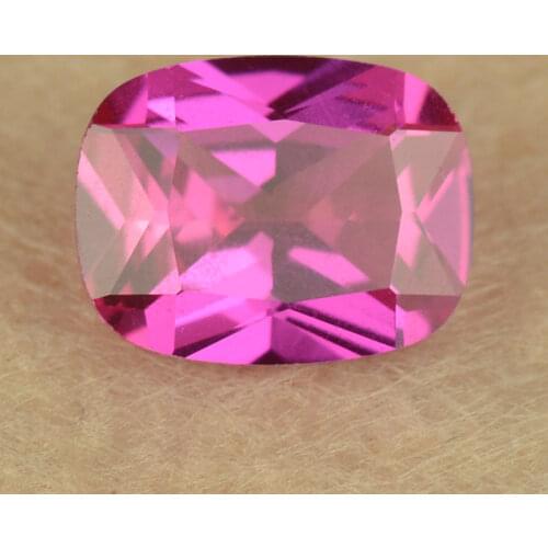 Hot Sale 5A 5x7~10x12mm 3# Pink Red Lab Created Rubys Stone Loose Baguette Cushion Shape Cut Corundum Synthetic Gems For Jewelry
