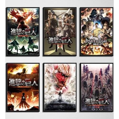 Canvas Prints Art Painting Wall Art Modular Pictures Attack on Titan Japan Anime Movie Nordic Style Poster Home Decor Kids Room