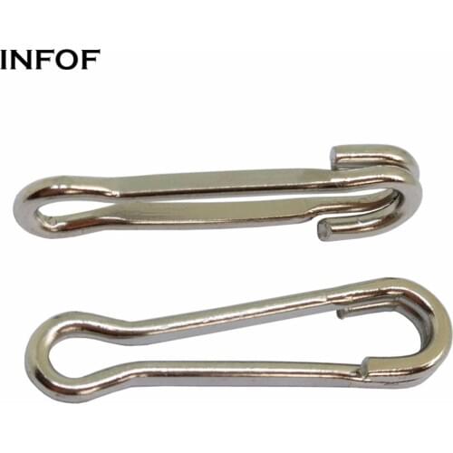 INFOF 100 pieces/lot Fishing Snap Swivel Hawaii Snap Bass Fishing Connector For Lure Carp Fishing Lures Speed Clips