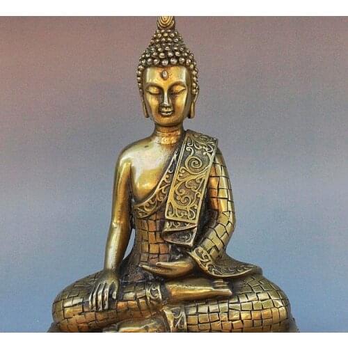 China Tibet Buddhism Brass Copper Sakyamuni Shakyamuni Amitabha Buddha Statue 160817