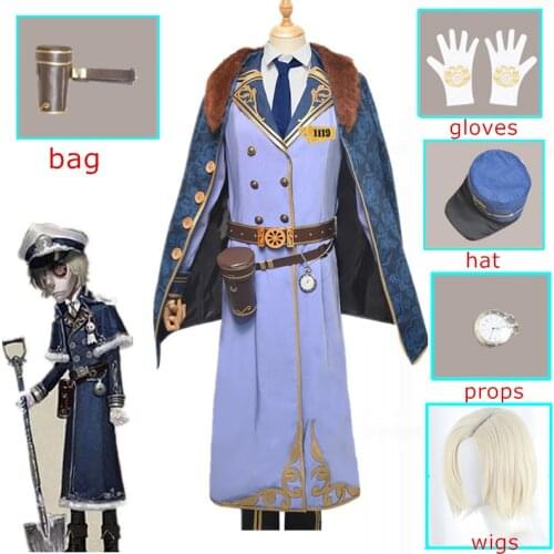 Anime Identity V Andrew Kreiss Train Conductor Battle Suit Handsome Uniform Cosplay Costume Unisex Halloween for Party Costume