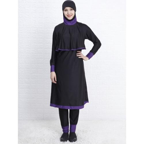 Swimwear Women Islamic muslim hooded Swim Wear 2 Piece Suit Hijab Swimsuit Modest Swim Surf Wear Sport maillot de bain islamique