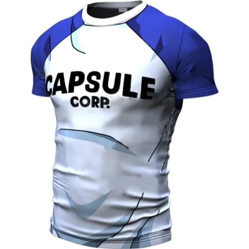 Goku Fashion Funny Men t-shirt CAPSULE CORP. Printed Male Casual Tops Short Sleeves Letter Printing Creative Saiyan Tee Shirts