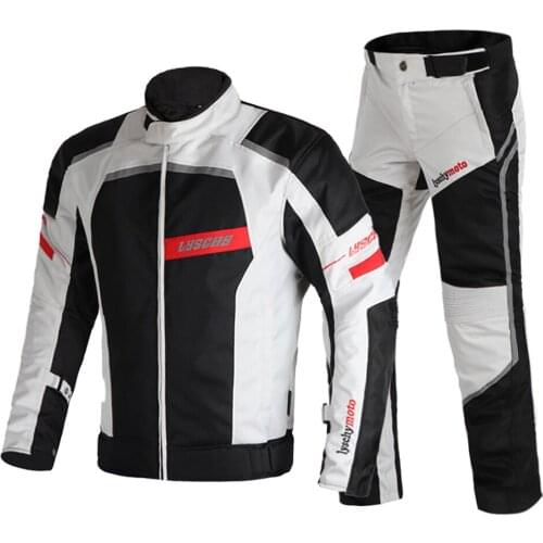 Motorcycle Jacket Men Motorbike Jacket Pants Suit Autumn Winter Waterproof Cold-proof Clothing Chaqueta Moto CE Protective Gear