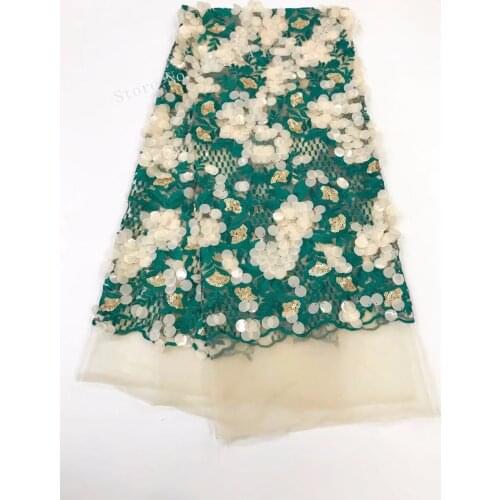 Newest sequins lace fabric most popular nigerian lace fabrics for party high quality african french net lace fabric BZL-7293
