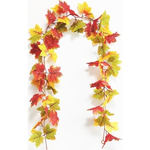 Autumn Leaves Rattan Fake Plant Vine Home Accessories Garden Decoration Artificial Maple Leaf Garland Farmhouse Decor