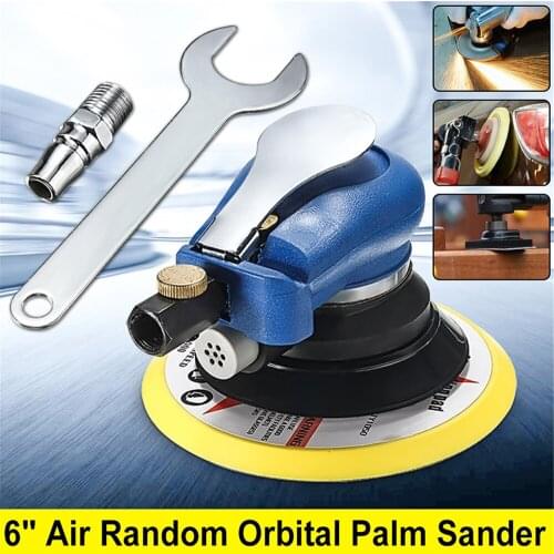6" 10000rpm Pneumatic Random Orbital Palm Sander Polisher Air Powered Orbit Polisher Polishing Grinding Sanding