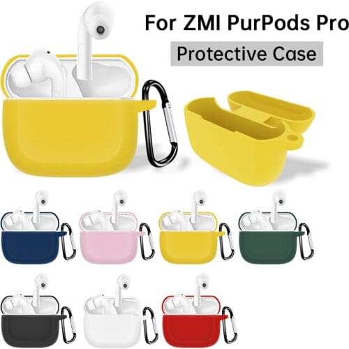Shockproof Soft Silicone For ZMI PurPods Pro Protective Case True Wireless Earphone Charging Case With Keychain Accessories