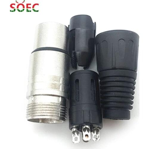 Male & Female 3-Pin 4-Pin 5-Pin XLR Microphone Audio Cable Plug Connectors Cannon Cable Terminals