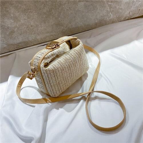 Bag Womens 2021 Summer New Straw Handbag Fashion Hand Carry Female Bag Joker Shoulder Diagonal Bag