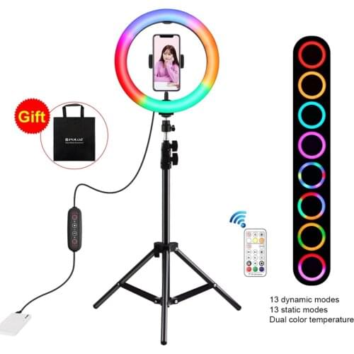 10.2 inch LED RGBWW Ring light with Light stand Photpgraphy Lamp For Youtube Vlogging Makeup Video Live Lighting Shooting