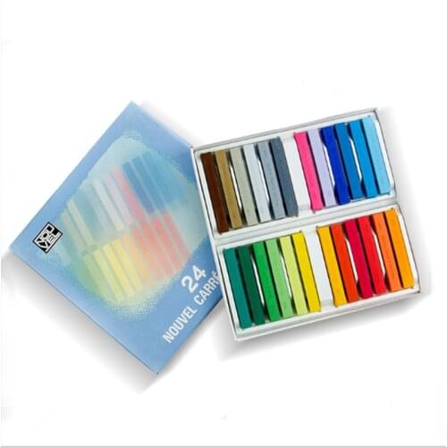 SAKURA 12/24/36/48 Color Chalk Sketch Drawing Line Stick Toner Portable Smooth Soft Pastel Painting Chalk Set Bright Color