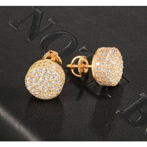 US7 Luxury Micro Paved Stud Earrings For Men Women Fashion Designer Iced Out Zircon Mens Earring Hip Hop Jewelry Gifts