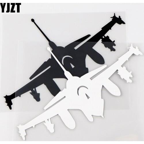 YJZT 13.2×10.3CM Cool Aircraft Positive Shadow Airplane Dazzling Vinyl Decals Car Stickers Black / Silver 10A-0668