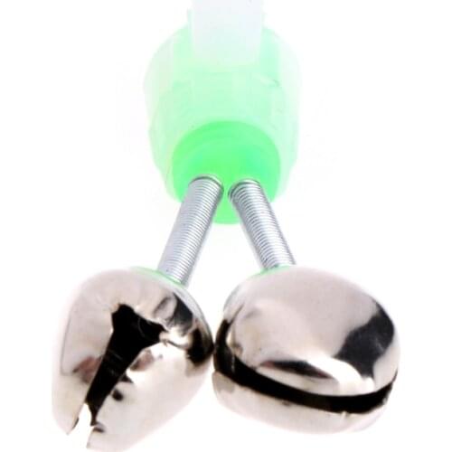 Fishing Rod Clamp Alarm Bell Twin Ring Bite Lure Tips Outdoor Accessories 77HC