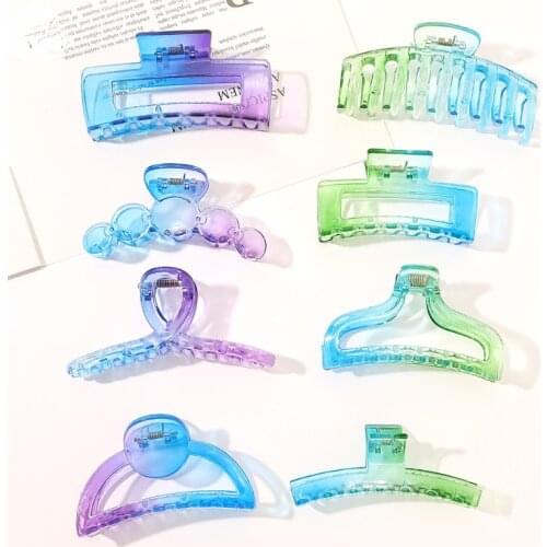 2021 New Claw Clip Hair Clips for Women Elegance Colorful Gradient Color Crab for Hair Girls Hair Barrettes Hair Accessories