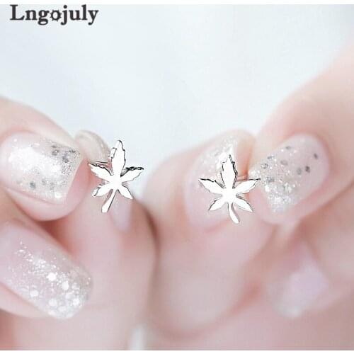 Women Earrings 100% 925 Sterling Silver Women Leaf Stud Earrings For Women Girlfriend Anniversary Party Silver 925 Jewelry Gift