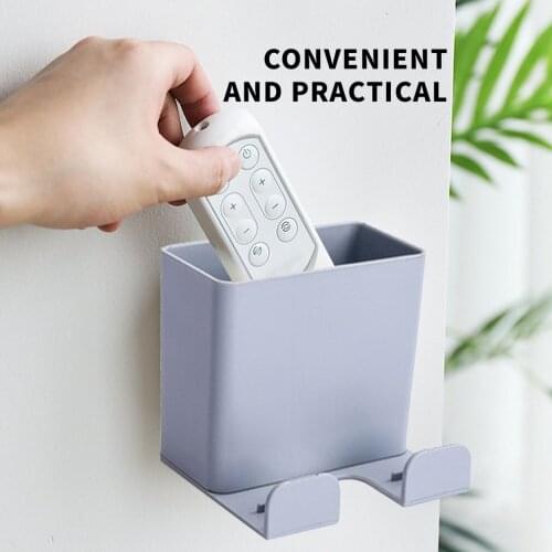 1PC Wall Mounted Organizer Storage Box Remote Control Air Conditioner Storage Case Mobile Phone Plug Holder Stand Container Rack