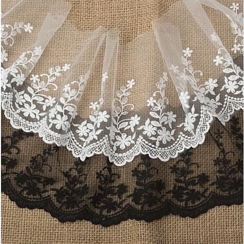 2019 Hot Sale 1 Yard/lot 15cm Cotton Lace Trim Embroidered Lace Fabric Apparel Sewing Dress Skirts Sofa Patchwork Accessories