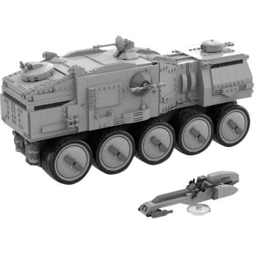 1524Pcs MOC-82970 Clone Turbo Tank (HAVw A6 Juggernaut) Sci-fi Spaceship Model Compatible with 75248/75300