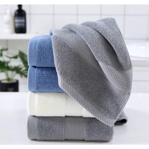 3PCS 35*75cm Pure Cotton Plain Ladies Large Towel Large Face Towel Thickened Soft and Absorbent