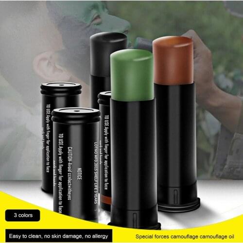 3pcs Outdoor Military Woodland Camouflage Cream Body Face Disguised Paint Camo Oil Tube Stick Color Field Camouflage Oil Suit
