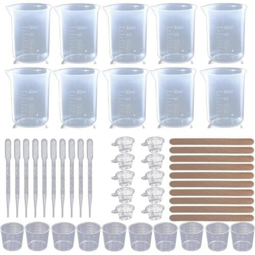 30/50ml Measuring Cup Mixing Cups Epoxy Mold Dispensing Stirrer 3ml Dropper Epoxy Tool Set DIY Jewelry Handmade Craft Making