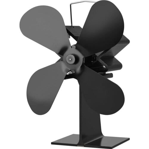 4-Blade Heat Powered Stove Fan Fireplace Fan Wood Burning Fan Eco-friendly for Efficient Heat Distribution Stove Top Fan