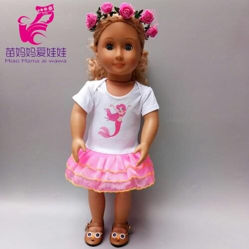 40cm baby Doll clothes pants shirt tutu skirt for 18" 45cm girl doll clothes set toys doll wear kids gift