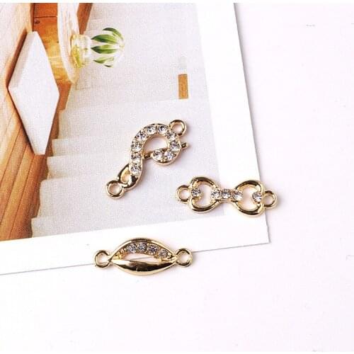 5pcs/lot Alloy Diamond Love Heart Pendants Buttons Ornaments Jewelry Earrings Bracelet Necklace Brooch DIY Jewelry Accessories