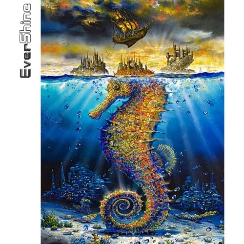 Evershine 5D DIY Diamond Embroidery Hippocampus Cross Stitch Diamond Painting Animals New Arrival Mosaic Sea Art Decor For Home