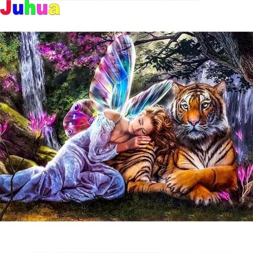 Fantasy Fairy beast 5D DIY diamond painting,full,square,round tiger diamond embroidery mosaic diamond stitch home decor