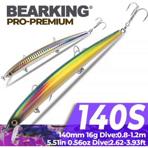 14cm16g Bearking New 1PC New Arrival Hot Sale Minnow Hard Fishing Lure Bait 2017 hot Fishing Tackle Artificial Lures Bait