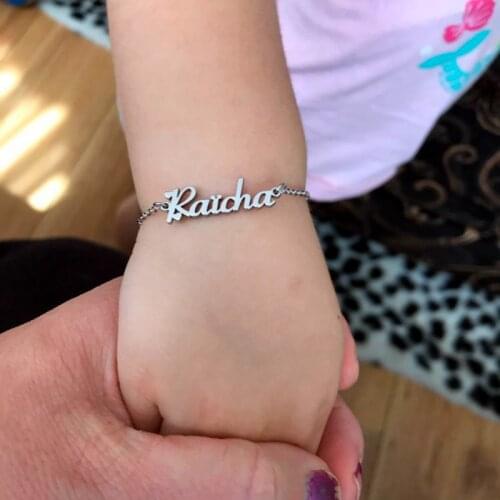 Custom Bracelets for Kids Baby Adjustable Stainless Steel Chain Year Number Customized Name Bracelet Jewelry Birthday Gifts