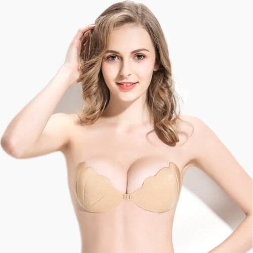 Sexy Lingerie Invisible Bra Silicone Sticky Strapless Self Adhesive Bralette Reusable Push Up Brassiere Front Closure Underwear