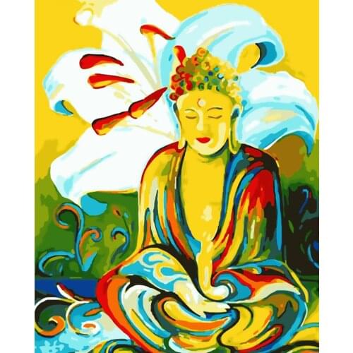 DIY 40X50 Oil Painting By Numbers Buddha statue Paint by numbers On Canvas Home Decor Digital Painting chrismas